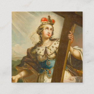 Tarjeta De Visita Cuadrada Santa Elena con la Vera Cruz Arte Sagrado