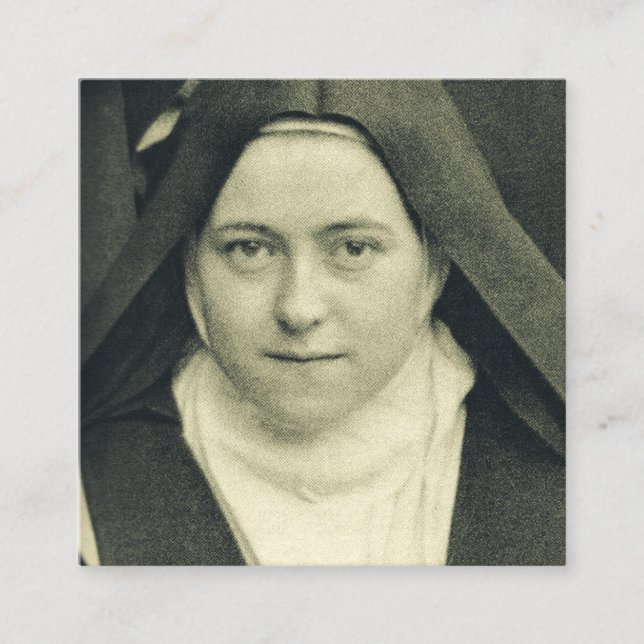 Tarjeta De Visita Cuadrada Santa Teresa del Niño Jesús y el Santo Rostro (Anverso)