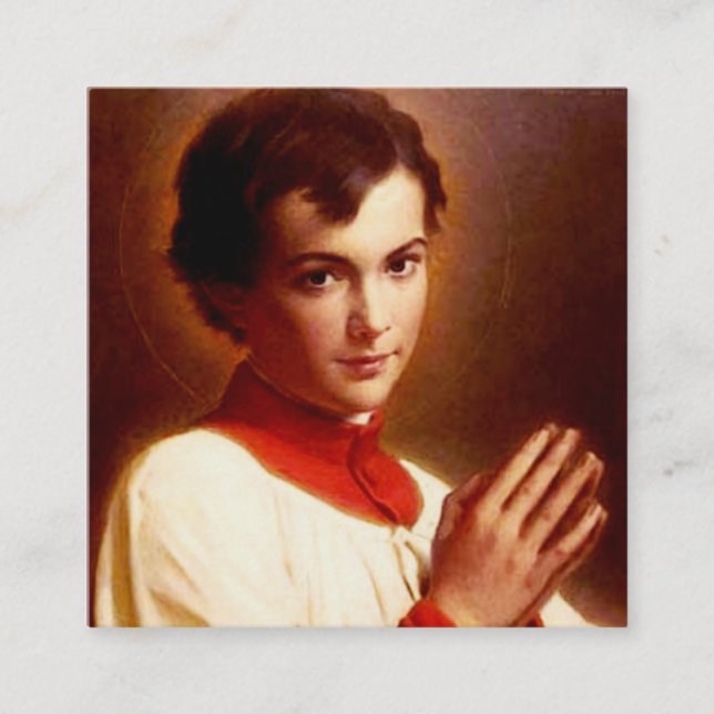 Tarjeta De Visita Cuadrada Santo Domingo Savio (Anverso)