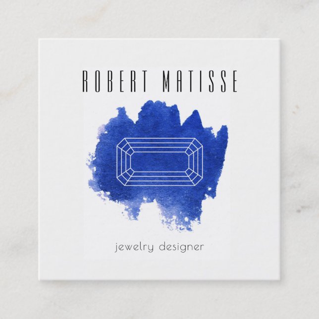 Tarjeta De Visita Cuadrada Sapphire Gemstone (Anverso)