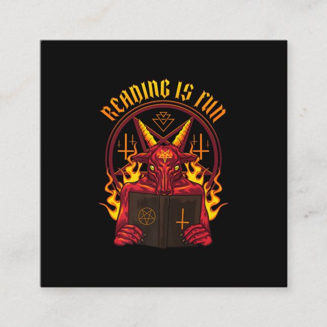 Tarjeta De Visita Cuadrada Satanic Pagan Goat Premium (Anverso)