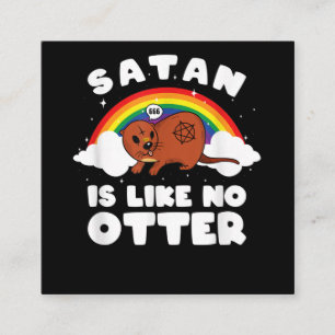 Tarjeta De Visita Cuadrada satánico arcoíris satanic es como no nutria  Otter