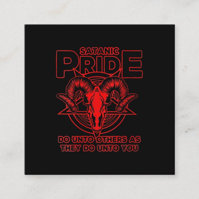 Tarjeta De Visita Cuadrada Satanismo del orgullo satánico Pagan Goat Satan (Anverso)