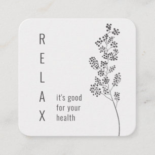 Tarjeta De Visita Cuadrada Saying Healer Mínimo Motivacional Floral