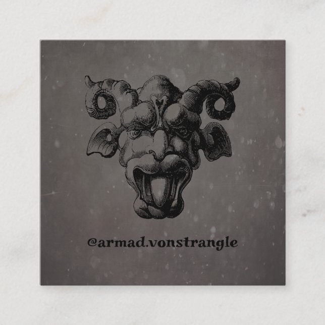 Tarjeta De Visita Cuadrada Scary Gargoyle (Anverso)
