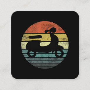 Tarjeta De Visita Cuadrada Scooter Driver Gifts Funny Retro Classic Motorbike