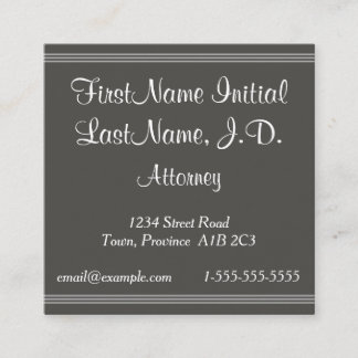 Tarjeta De Visita Cuadrada Script Text Attorney Business Card