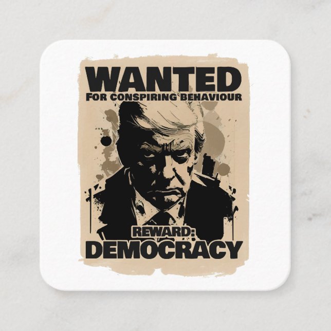 Tarjeta De Visita Cuadrada Se busca Poster a Donald Trump, conde Georgia (Anverso)