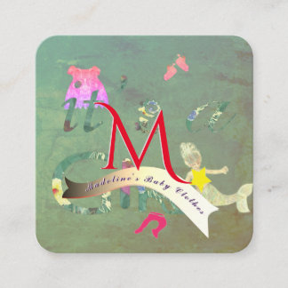 Tarjeta De Visita Cuadrada Seamstress Baby Clothes Business
