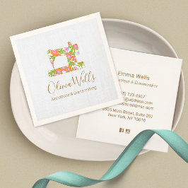 Tarjeta De Visita Cuadrada Seamstress de la máquina de coser floral