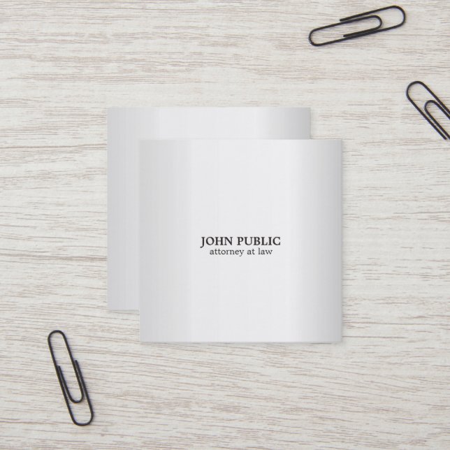 Tarjeta De Visita Cuadrada Seda profesional moderna del lujo del abogado del (Anverso/Reverso In Situ)