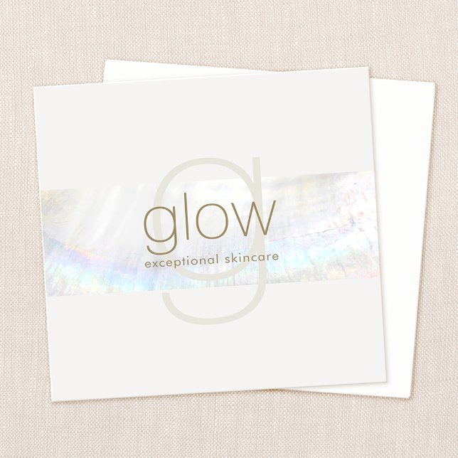 Tarjeta De Visita Cuadrada Sello monograma elegante y blanco moderno (Subido por el creador)