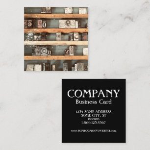 Tarjeta De Visita Cuadrada sellos antiguos de bloques de impresión