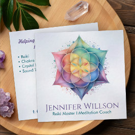 Tarjeta De Visita Cuadrada Semilla de la vida en Lotus