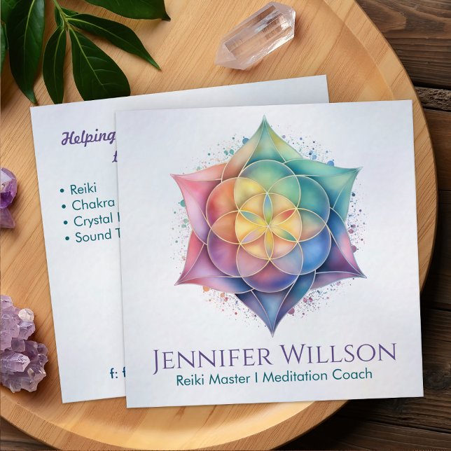 Tarjeta De Visita Cuadrada Semilla de la vida en Lotus (Subido por el creador)