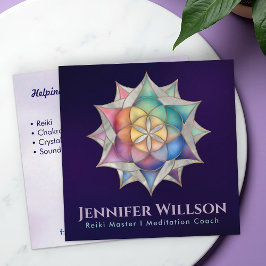 Tarjeta De Visita Cuadrada Semilla de la vida en Lotus