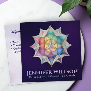 Tarjeta De Visita Cuadrada Semilla de la vida en Lotus