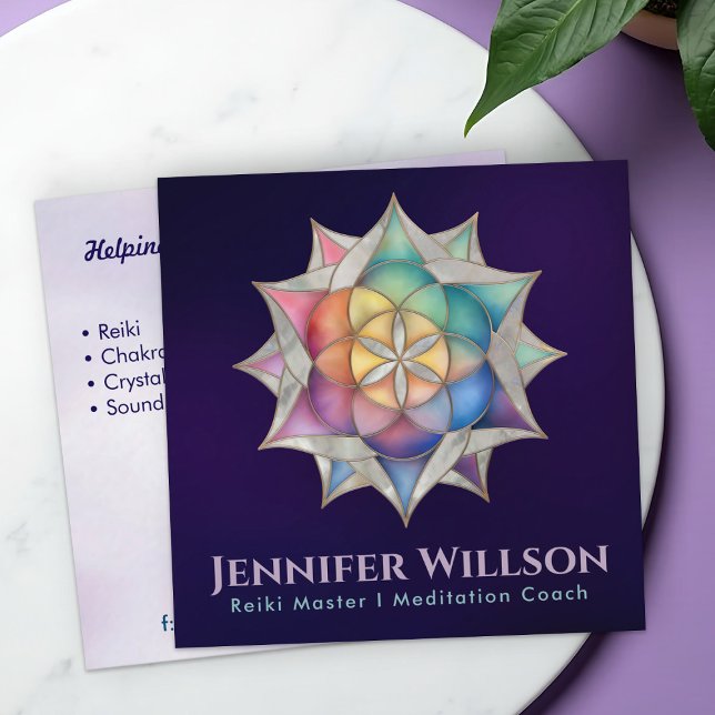 Tarjeta De Visita Cuadrada Semilla de la vida en Lotus (Subido por el creador)