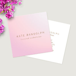 Tarjeta De Visita Cuadrada Sencilla Lavanda Rosa Ombre Esteticista