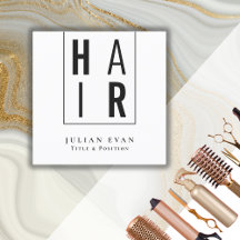 Sencilla peluquera Minimalista en blanco y negro
