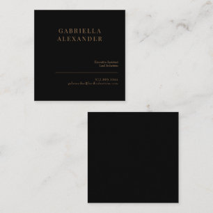 Tarjeta De Visita Cuadrada Sencilla plaza de oro y negro