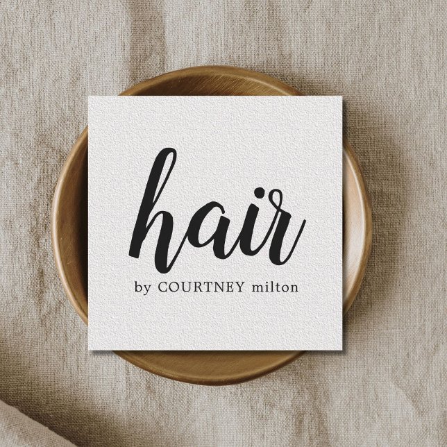 Tarjeta De Visita Cuadrada Sencilla Textura Elegante Estilo Cabello Blanco (Subido por el creador)