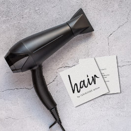 Tarjeta De Visita Cuadrada Sencilla Textura Elegante Estilo Cabello Blanco