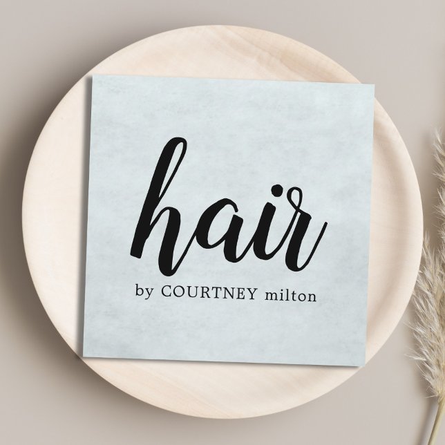 Tarjeta De Visita Cuadrada Sencilla Textura Elegante Ligera Pelo Azul Estilis (Subido por el creador)