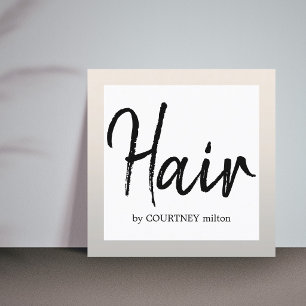 Tarjeta De Visita Cuadrada Sencillo Estilista de Pelo Elegante Falso Plata Ne