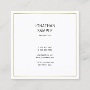 Tarjeta De Visita Cuadrada Sencillo estilo oro moderno profesional elegante