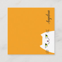 Sencillo Personalizado Gato Blanco Funny Amarillo
