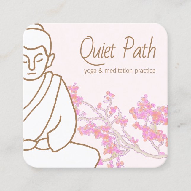 Tarjeta De Visita Cuadrada Sencillo profesor de Yoga de Meditación Buda (Anverso)