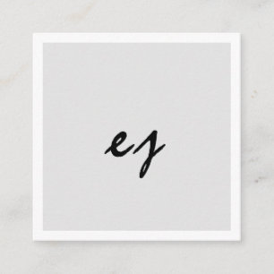 Tarjeta De Visita Cuadrada Sencillo y elegante guión negro monograma gris m