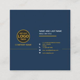 Tarjeta De Visita Cuadrada Sencillo y moderno color negro profesional añadir 