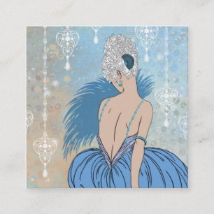 Tarjeta De Visita Cuadrada Señora con las joyas - BIANCA del art déco: Lune