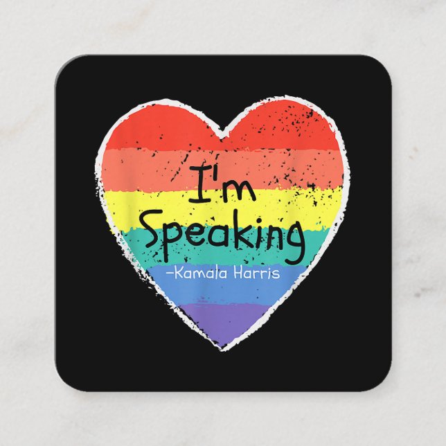 Tarjeta De Visita Cuadrada Señora Vicepresidenta Hablo Kamala Harris gi (Anverso)