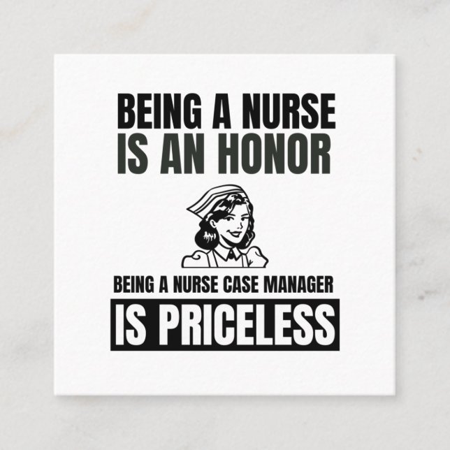 Tarjeta De Visita Cuadrada Ser enfermera es un honor ser enfermera funda (Anverso)