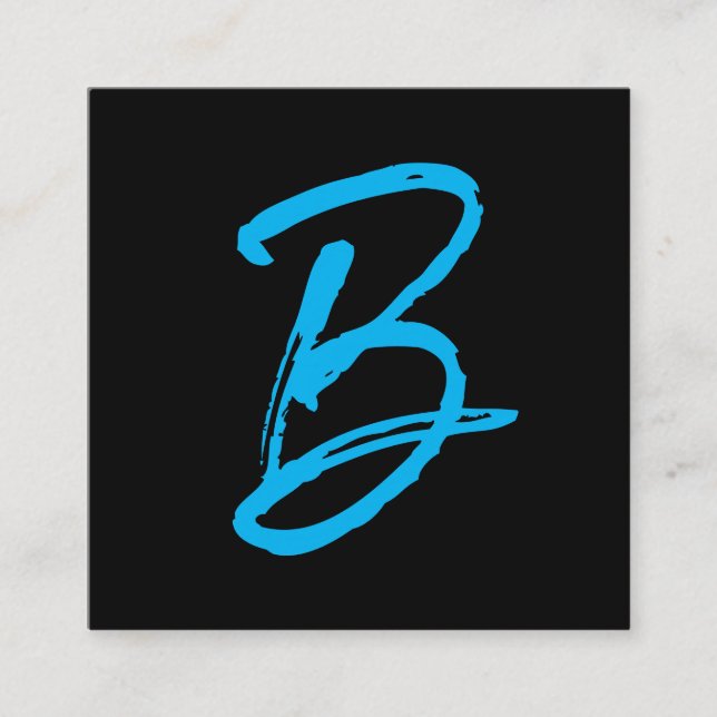 Tarjeta De Visita Cuadrada Serie de firmas | Monograma (Anverso)