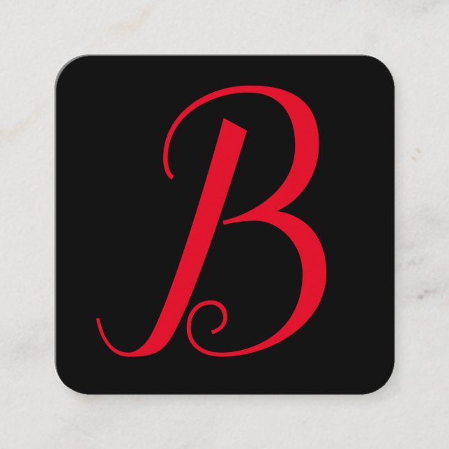 Tarjeta De Visita Cuadrada Serie de firmas | Monograma (Anverso)