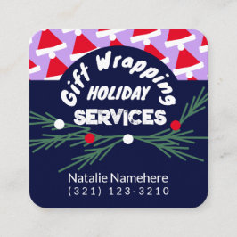 Tarjeta De Visita Cuadrada Servicio de ajuste de regalo profesional púrpura f