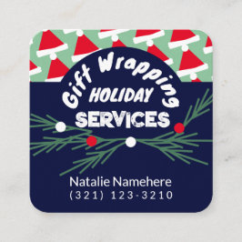 Tarjeta De Visita Cuadrada Servicio de ajuste de regalo profesional verde fes