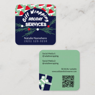 Tarjeta De Visita Cuadrada Servicio de ajuste de regalo profesional verde fes