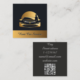 Tarjeta De Visita Cuadrada servicio de alquiler de coches código QR profesion