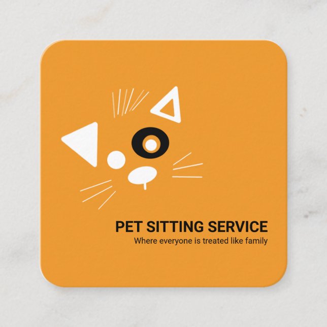 Tarjeta De Visita Cuadrada Servicio de asientos de Mascota de perro (Anverso)