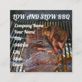 Tarjeta De Visita Cuadrada Servicio de catering de carnes ahumadas a la parri
