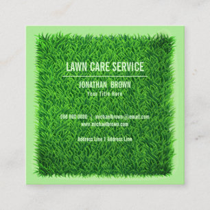 Tarjeta De Visita Cuadrada servicio de césped jardín Green Grass Landscaping