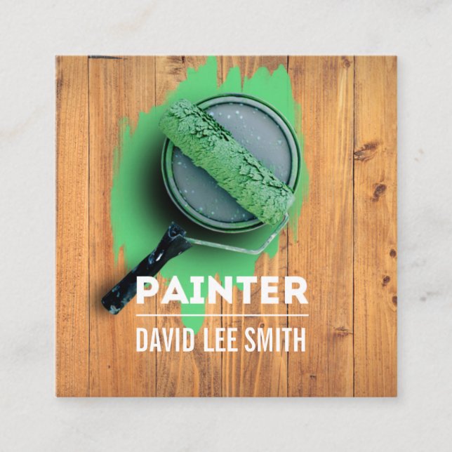 Tarjeta De Visita Cuadrada Servicio de pintura profesional (Anverso)