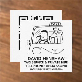 Tarjeta De Visita Cuadrada Servicio de taxi y alquiler privado