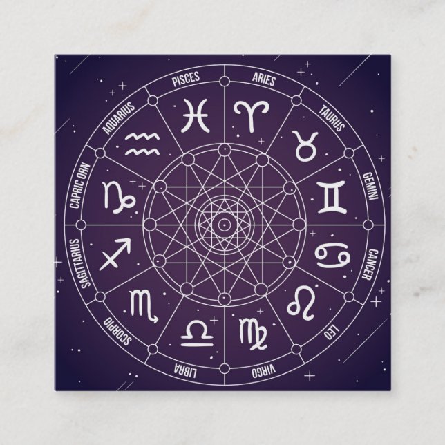Tarjeta De Visita Cuadrada Servicios a empresas de la astrología del (Anverso)