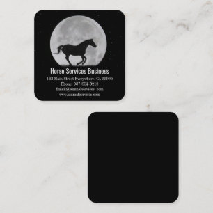 Tarjeta De Visita Cuadrada Servicios de caballos o belleza veterinaria equina